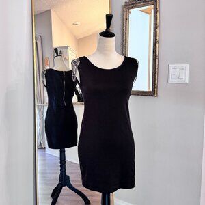 Papaya Black Cocktail Dress with Statement Sleeve Detail – Size M